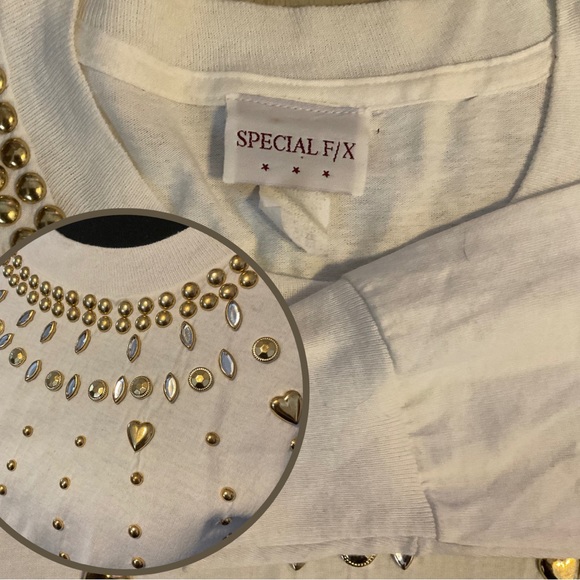 SPECIAL F/X Vintage Embellished Crew Neck Shirt | OS - Picture 3 of 3